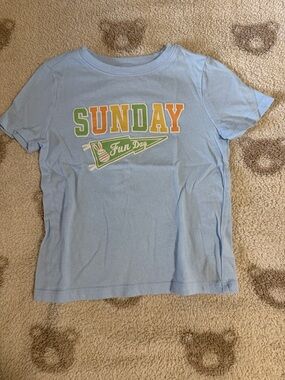 Old Navy Easter T-shirt Toddler Light Blue "Sunday Fun Day" Graphic Tee 4T